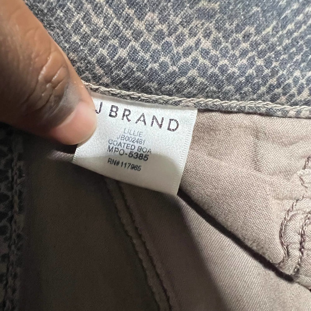 NWT J. Brand Hi Rise Crop Skinny Jeans Snake Print Brown Black Womens Size 25x26 - Picture 8 of 12